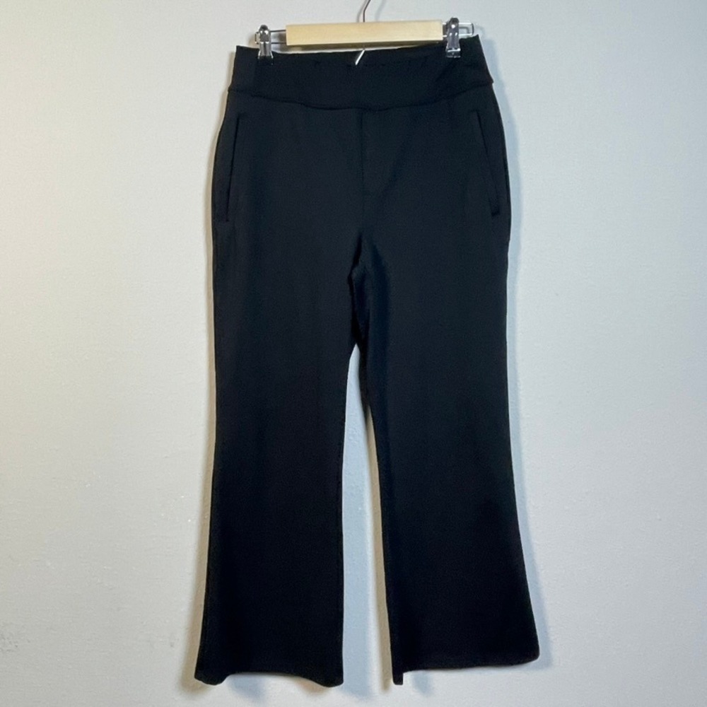 Halara Flare Pants Women M Petite Black High Waisted Work Office Yoga Athleisure